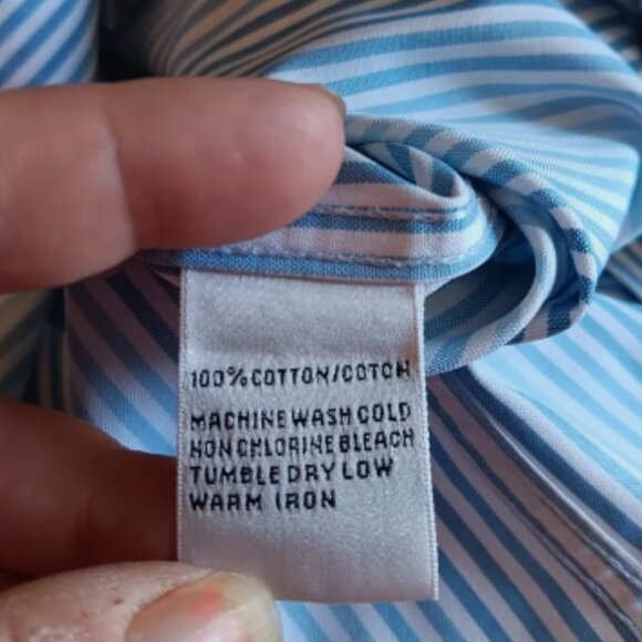 Talbots StripeTop Plus Size 14WP Petite Wrinkle Resistant Cotton Professional B4 - Picture 5 of 7